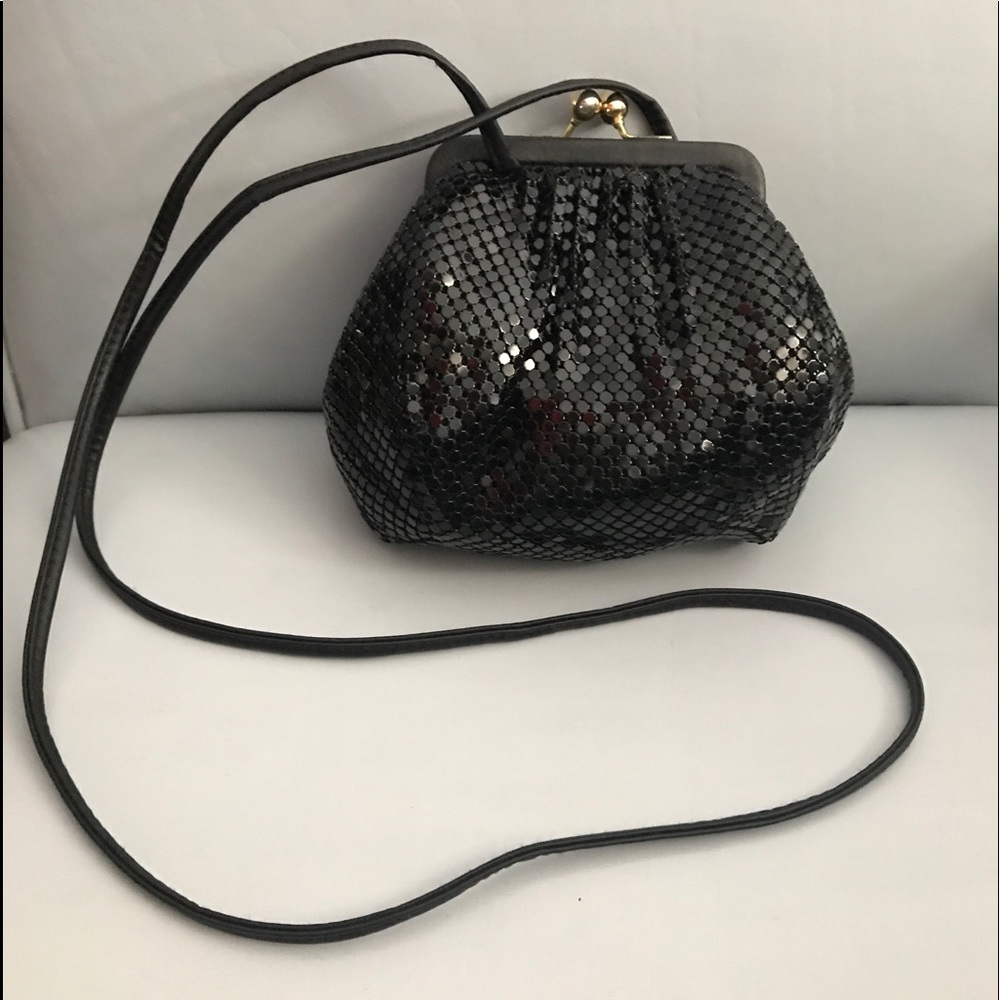 Whiting & Davis VTG Black Mesh Handbag